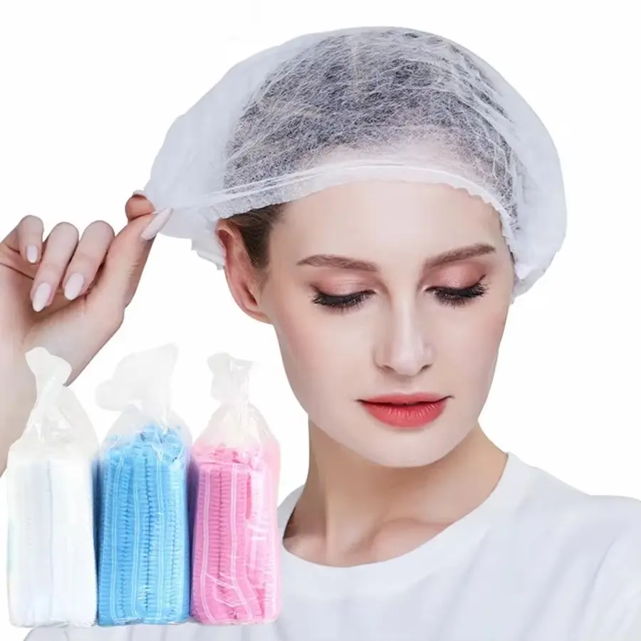 20 Pcs Disposable Non-Woven Dustproof Caps, Breathable Multi-Use Head Covers, One-Time Use Mesh Hats, Ideal for Various Applications, Pack
