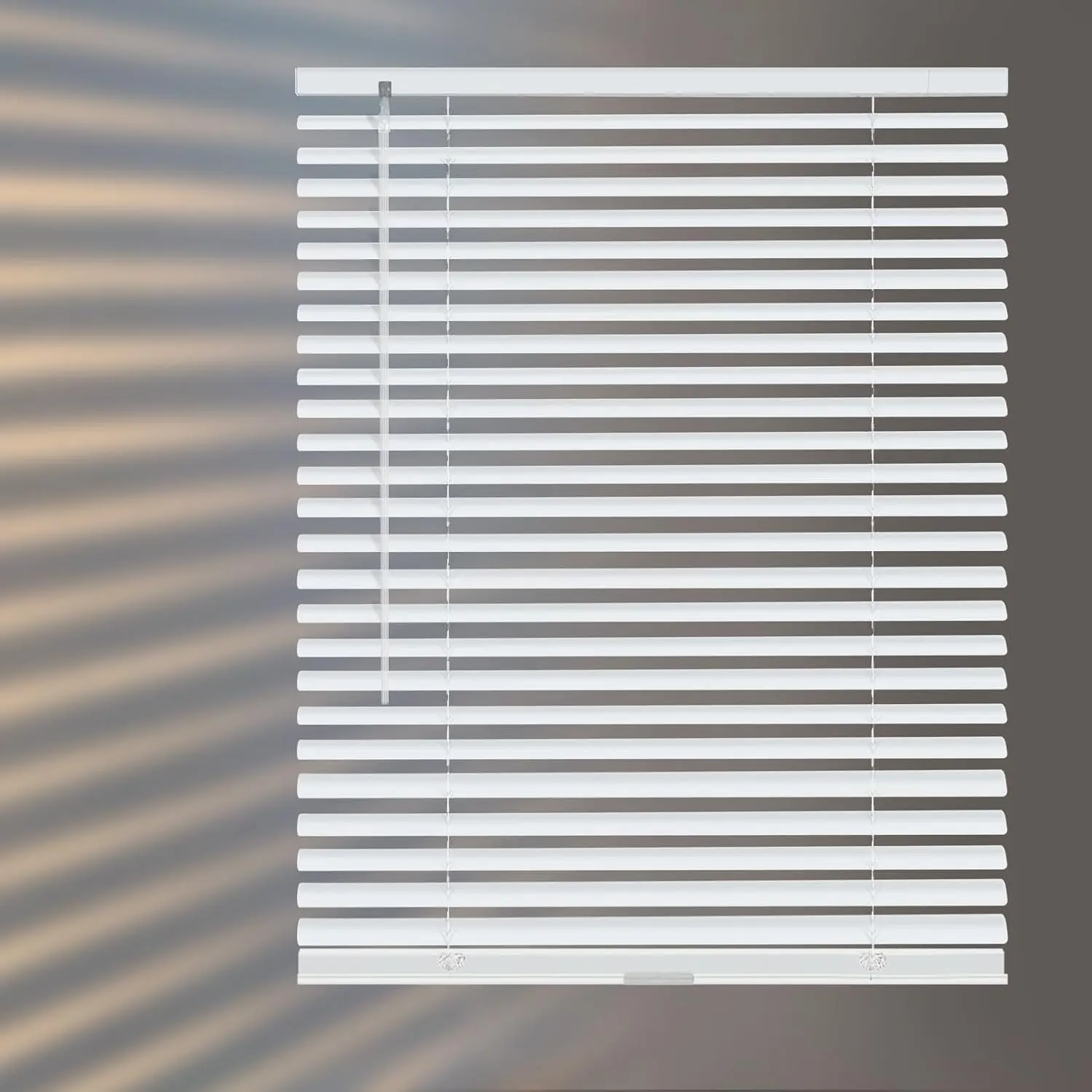 Aluminum Mini Blinds for Windows Cordless Horizontal Window Shades for Light Adjustment, Metal Venetian Blinds Waterproof for Bedroom, Bathroom, 30" W x 48" H, White