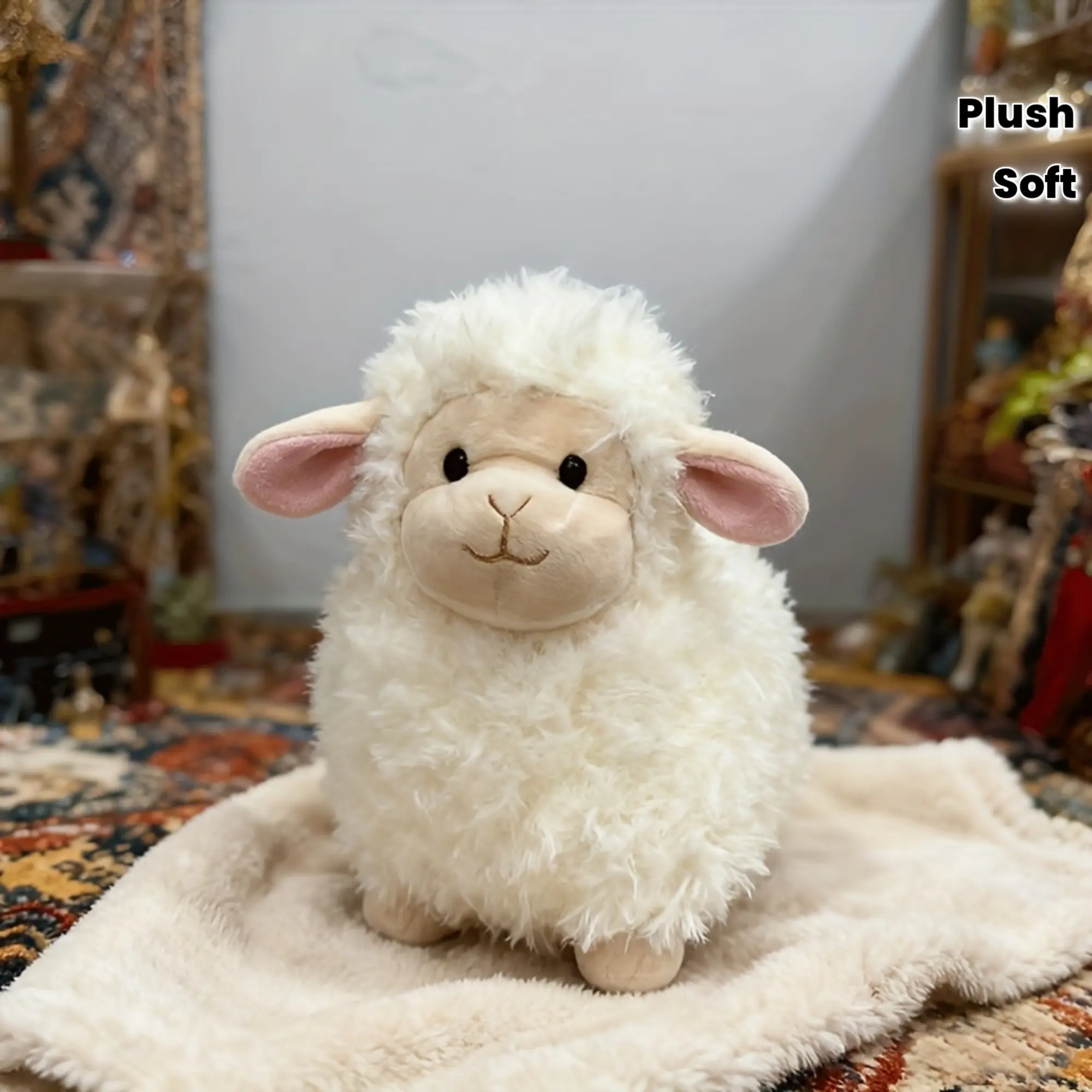 Cartoon Sheep Plush / Cute Soft Polyester Animal Dolls / Home Sofa Ornaments / Comfortable Throw Pillows / Interactive Gifts for Family Friends,Wooden,Gold,portable,Assorted,Red,LED,halloween,summer,Large,Surprise,candy,Lightweight,Rechargeable,Fu,instant