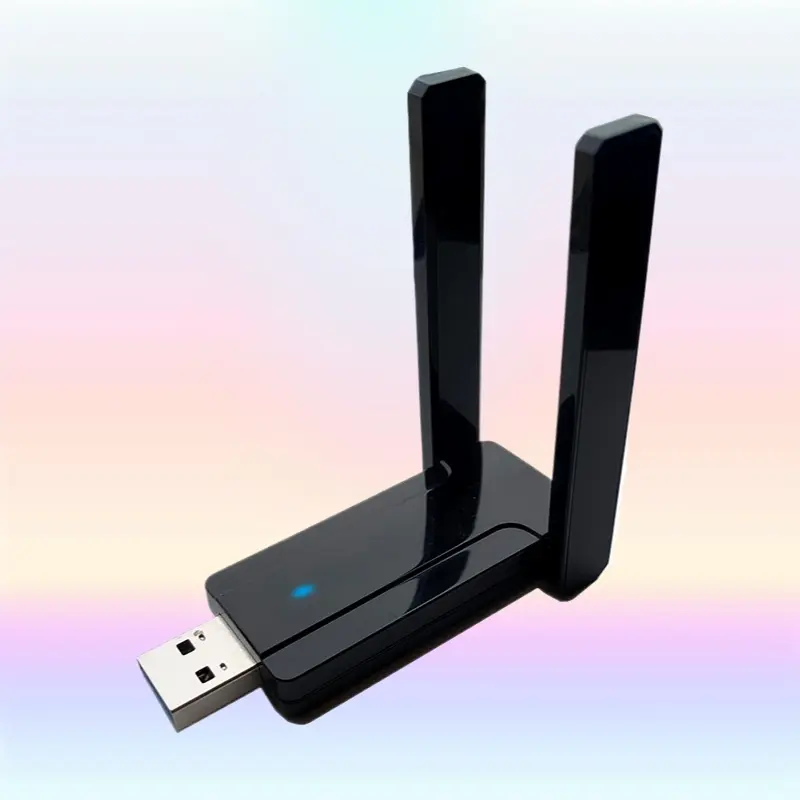 External 1300Mbps Dual Band USB 3.0 WiFi Adapter - 5dBi High-Gain Antenna, 2.4G/5G Wireless Dongle, 1 x Driver CD, Enhances Signal Reception, 49.43g Lightweight Compact Design for Windows PC/Laptop, Linux, Secure Connections, Wpa/Wpa2/Wep