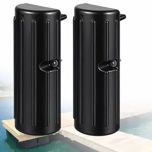 Dock Bumpers for Edge or Side, 2 Pack Marine-Grade PVC Boat Fenders, UV-Resistant Impact Protection for Dock & Boat, Includes Mounting Hardware, Black