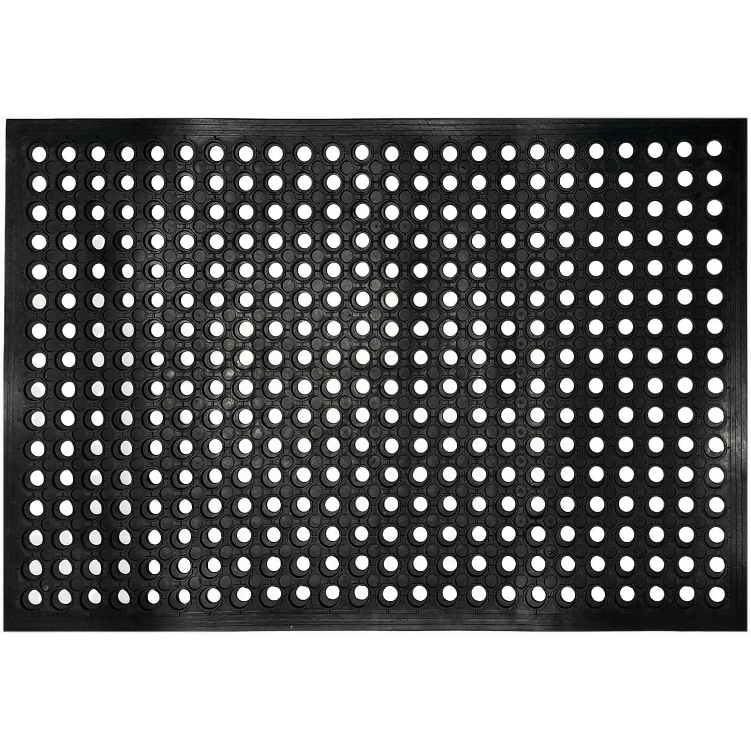 Anti  Rubber Floor Mats, 24 x 36 Inch Non-Slip Restaurant Mat Door Mat Drainage Mat for Indoor Outdoor Wet Area, Pool Entry, Garden - Black