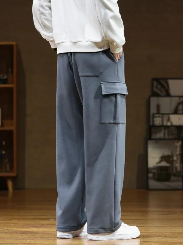 Kyn Apparel 2026 New Sweatpants Men Multi-Pockets Drawstring Cotton Casual Wide Pants Male Loose Straight Trousers Large Size 8XL