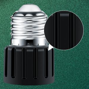 2 Pack 3-Prong Light Socket Outlet Adapter, E26/E27 Light Socket to Plug Converter, Polarized Light Bulb Plug Adapter for Garage, Camera, Porch, Professional Grade