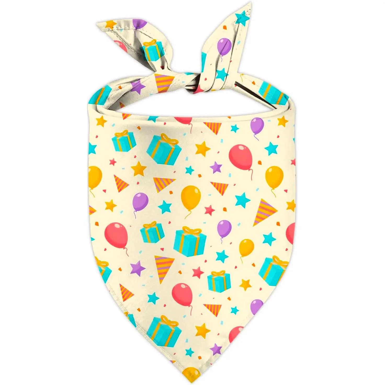 Birthday  Bandanas, Double Side Reversible Large  Bandanas, Celebration Adjustable Triangle Holiday Scarves for Dogs Girl Boy Pets