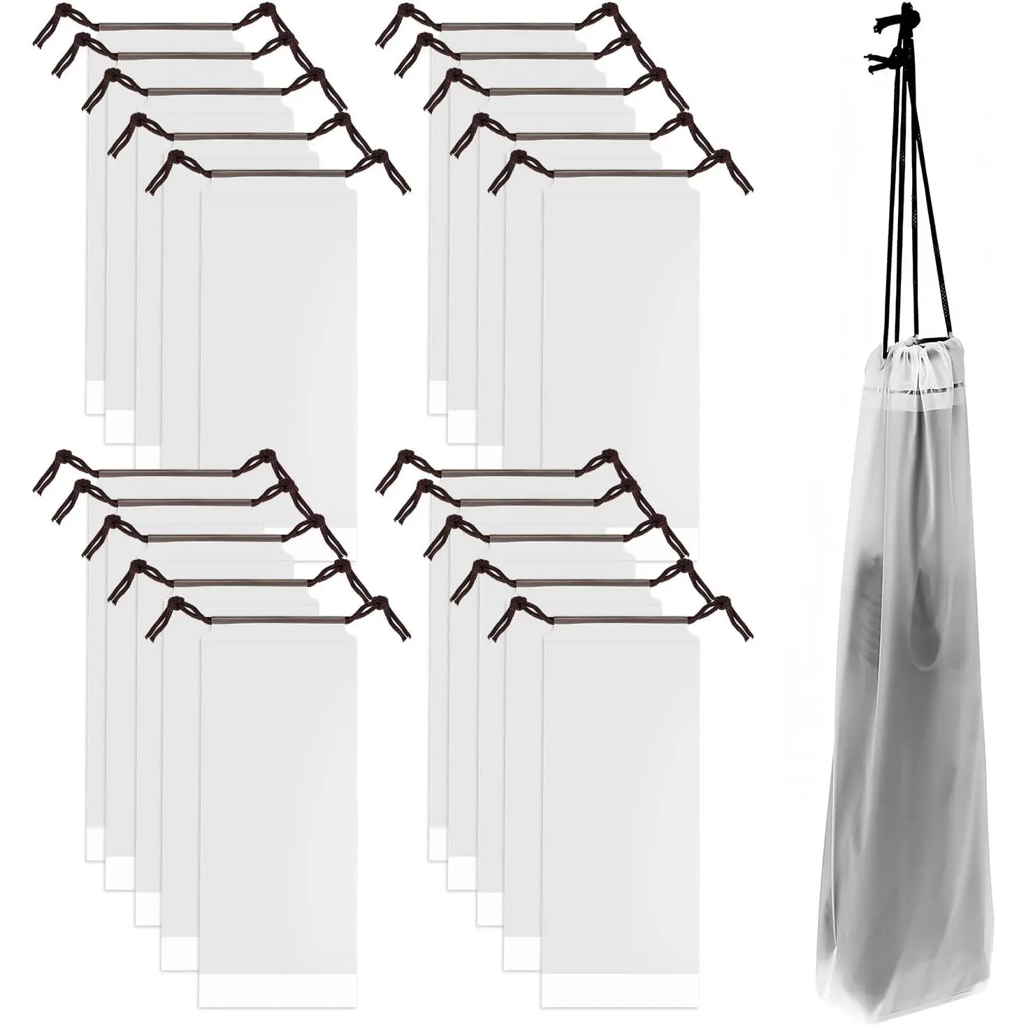 20 Pack Wet Umbrella Bags, Translucent  Folding Travel Umbrella Storage Bags,  for  Office Outdoor Storage