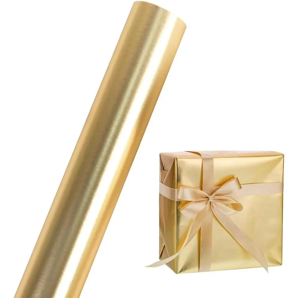 Matte Metal  Wrapping Paper, Mini Roll, Solid Color Paper, Wrapping Paper, for Wedding,Valentine's Day,Birthday,Christmas, Shower,DIY Bouquet,Congrats,Holiday(17 Inches X 32.8 )