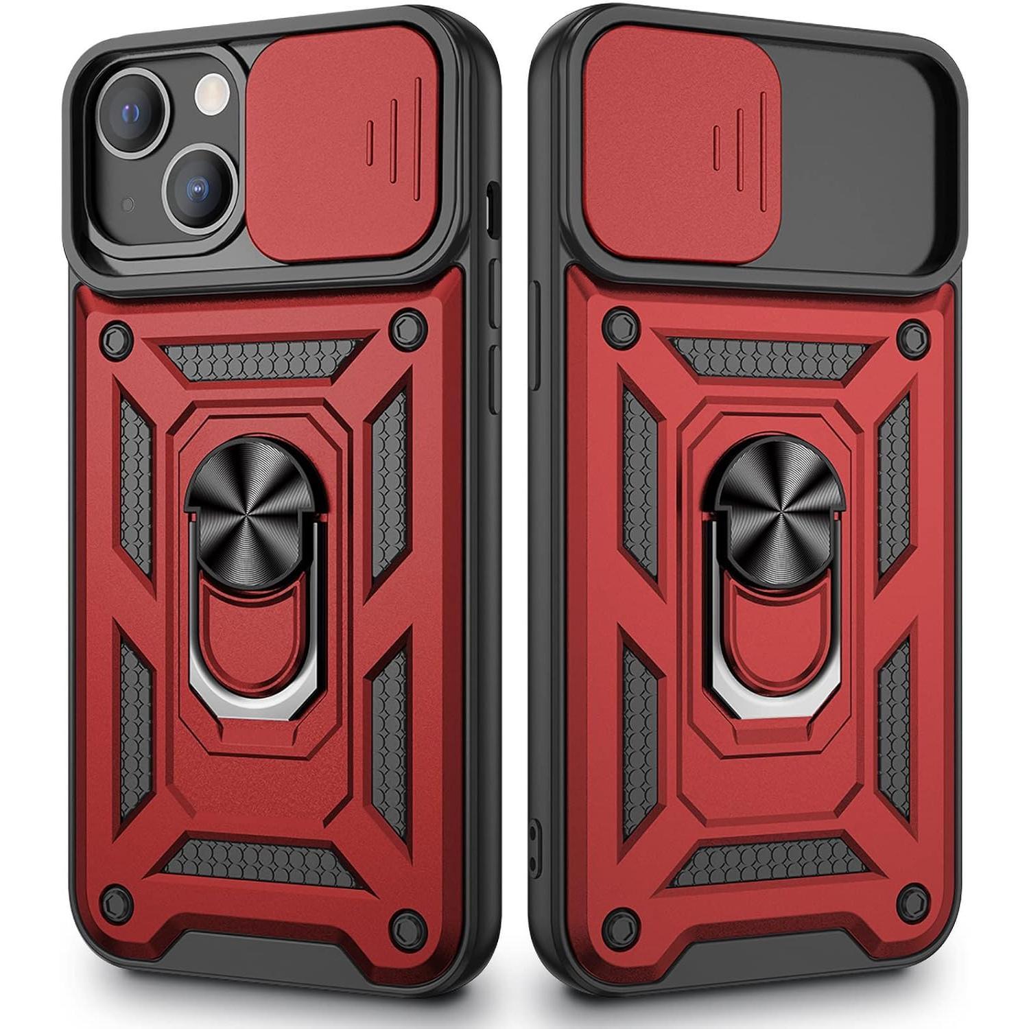 Phone case Compatible for iPhone 17 16 15 14 13 12 11 pro max plus, with Slide Camera Cover, Built-in 360° Rotate Ring Stand Magnetic Cover ,phone cases for iPhone 17 pro max