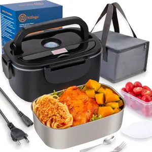 Thermos for Hot Food Electric Lunch Box, Portable Heated Food Warmer, Large Lunch Box for Men Construction Workers Loncheras Calentadoras