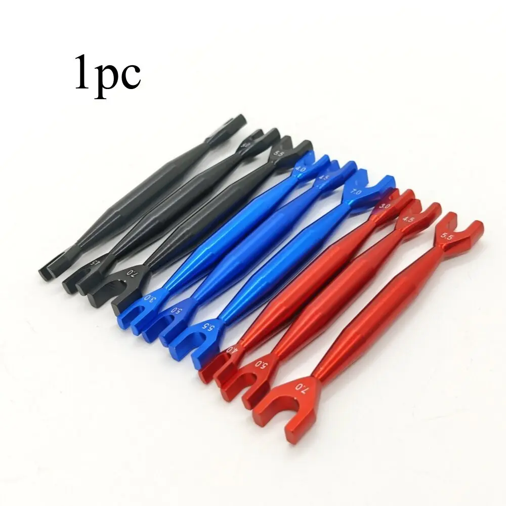1pc titanium-colored open-end small wrench, simple open-end double-head small wrench, metal wrench, open-end tool, car repair and modification tool, multi-size double-head small wrench, model car tool, RC model car