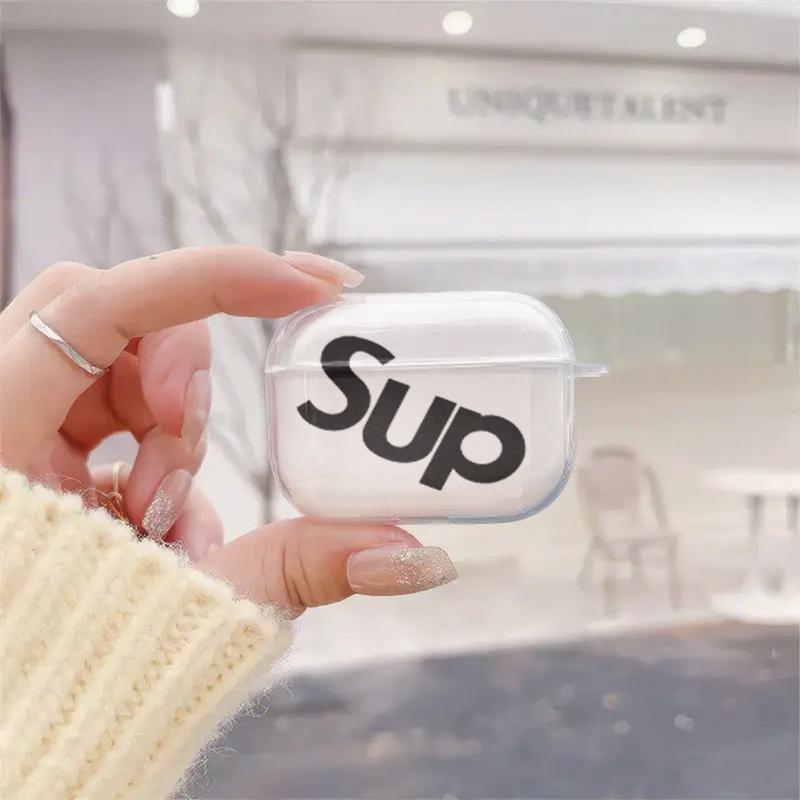 Slanted Bold Supreme Style  AirPods Case Shockproof Dustproof Armor for AirPods 1/2/3/4 Drop-Proof Protection Streetwear Vibe Perfect Gift for Tech Fashion Heads