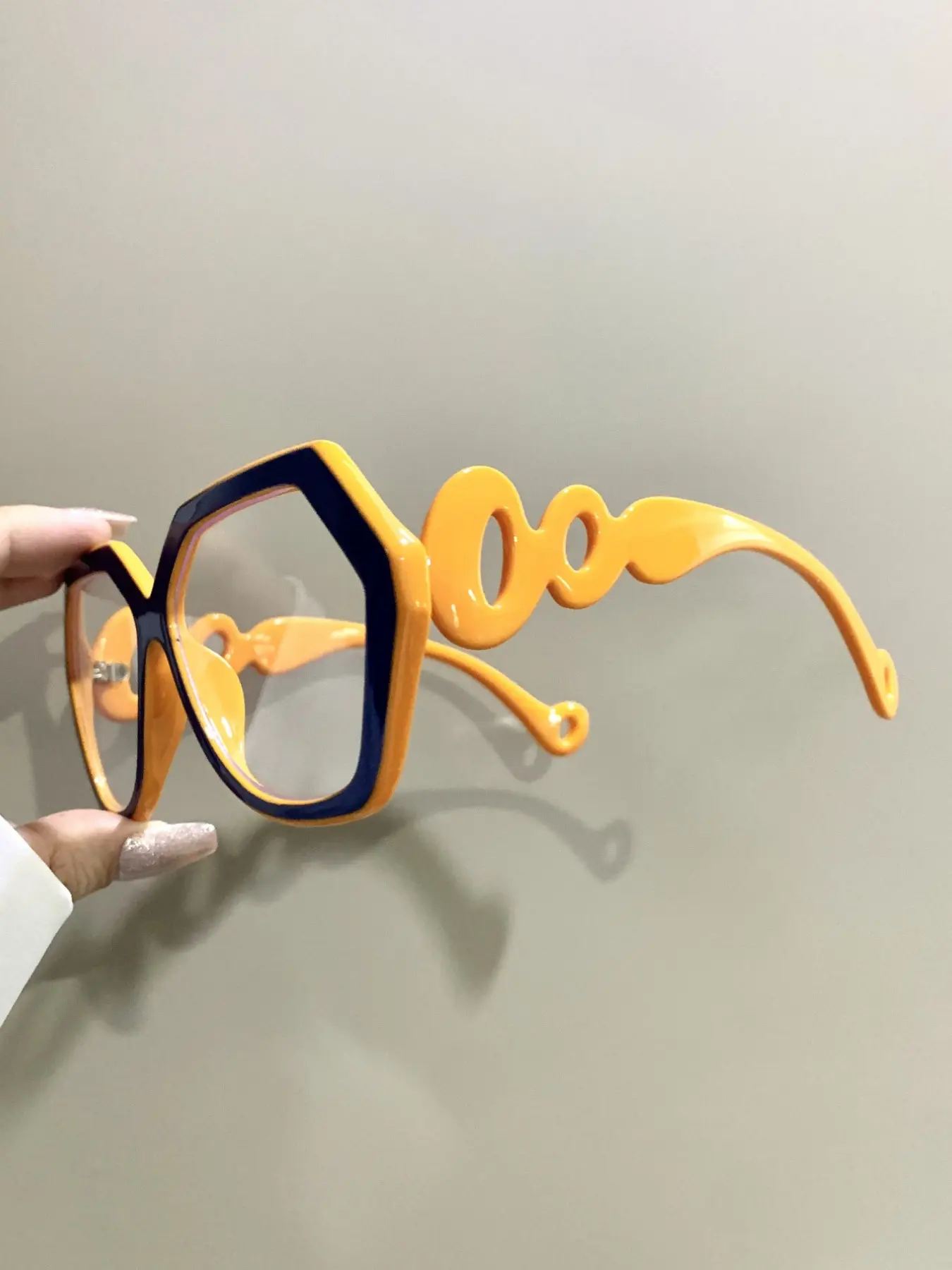 Irregular Polygon Glasses, Quirky Glasses, Novelty Framed Legs Eyeglasses for Men and Women, Fashionable and Trendy Eyeglasses, Fashion Eyewear