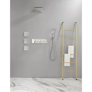 ARCH Wall Mounted Waterfall Rain Shower System with 3 Body Sprays and Handheld Shower, Multiple Finish Options, Modern Bathroom Fixture for Master Bath, Guest Bath, and Shower Room Renovation, Bathroom Shower Door for Bathtub, Shower Room