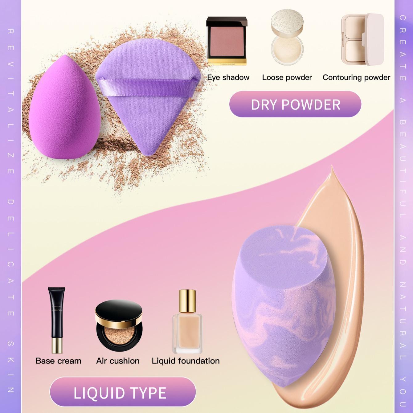 Makeup Sponge & Puff Beauty Blender Set, 9 Counts/set Versatile Powder Puffs & Beauty Blenders, Face Beauty Makeup Cosmetic Tool, Christmas Gift