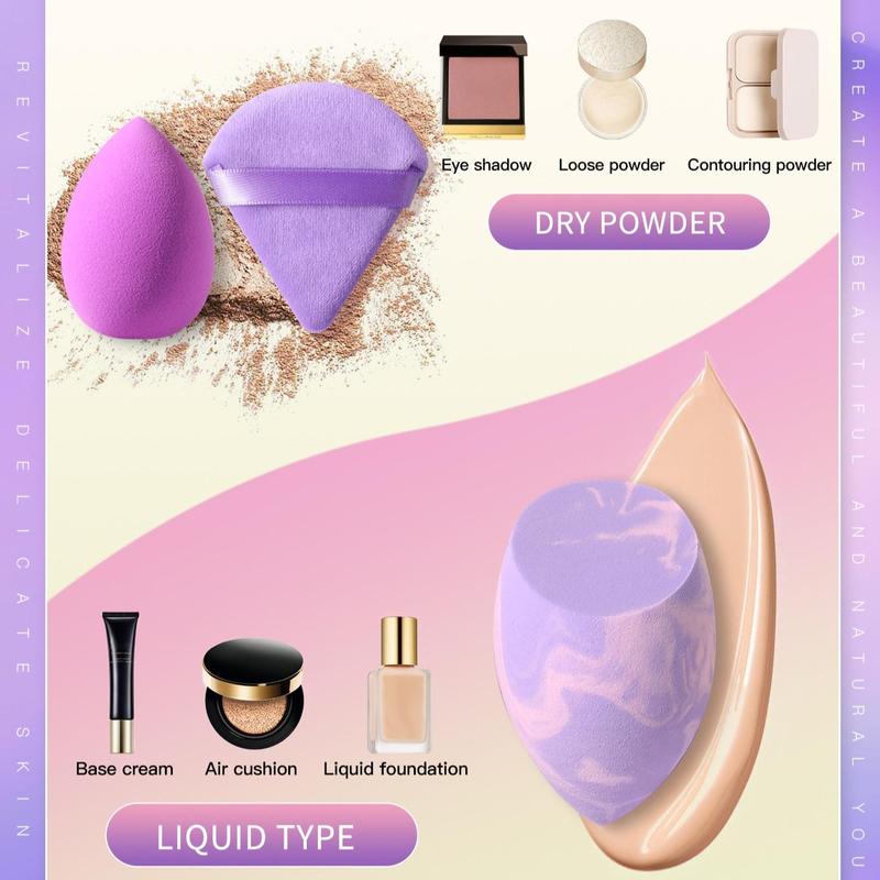 Makeup Sponge & Puff Beauty Blender Set, 9 Counts/set Versatile Powder Puffs & Beauty Blenders, Face Beauty Makeup Cosmetic Tool, Christmas Gift