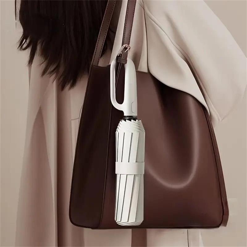 Portable Folding Umbrella, 1 Count 46 Inch Windproof Umbrella with Reflective Strip, Durable 10 Rib Design Umbrella for All Weather, Wind Resistant Umbrella