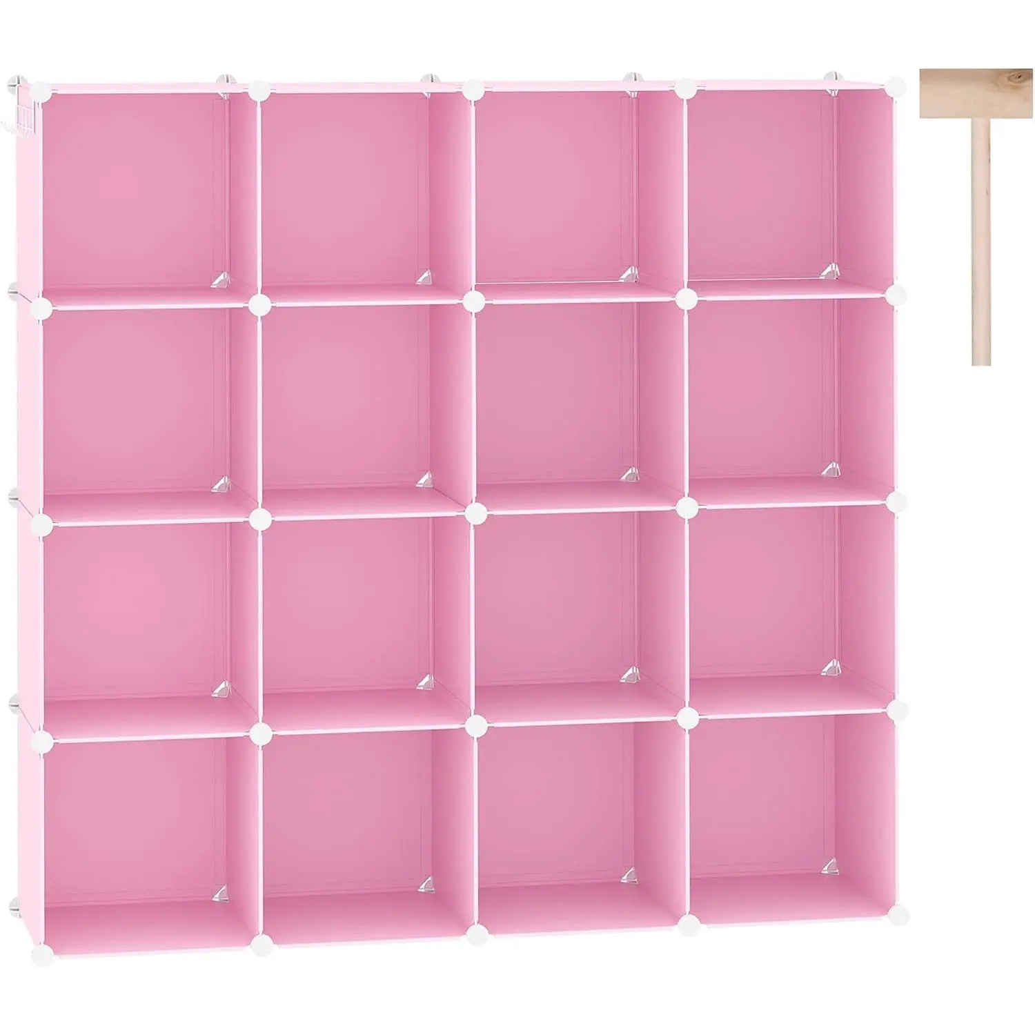 16 Cube Storage Organizer Cube Shelves Units Storage Cubes,  | Plastic DIY Closet Organizer, Stackble Modular Closet Storage Shelves Ideal for , Bedroom, 48.4" L × 12.4" W × 48.4" H