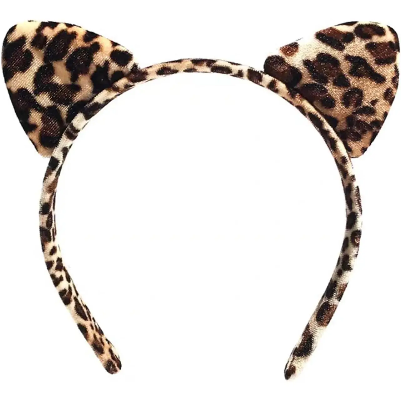 Leopard Print Unisex 1-Piece Synthetic Ear Headband - Cute Party Wear Hair Accessory for Halloween, Christmas Events
