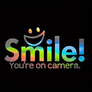 Smile You're on Camera Window Sticker, Safety Warning Sticker, Fun Front Door Sticker, Entrance Alert, Secure Your Space