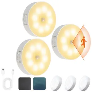 Indoor Motion Sensor Night Light, Magnetic Installation, USB Rechargeable, Versatile Use, Suitable for Kitchen, Closet, Pantry, Wardrobe, Coffee Corner, Bathroom, Stairs, Hallway, Sink Cabinet, Laundry Room, Tool Room, Garage, Refrigerator.