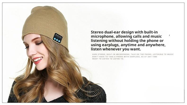 BIGWIG Bluetooth Knit Hat, Wireless Earphone Hat, Music Soft Hat, Built-in Stereo Speaker, Winter Knit Hat, Bluetooth Music Hat, Dual-Ear Stereo, Removable, Washable, Rechargeable, Unisex Gift