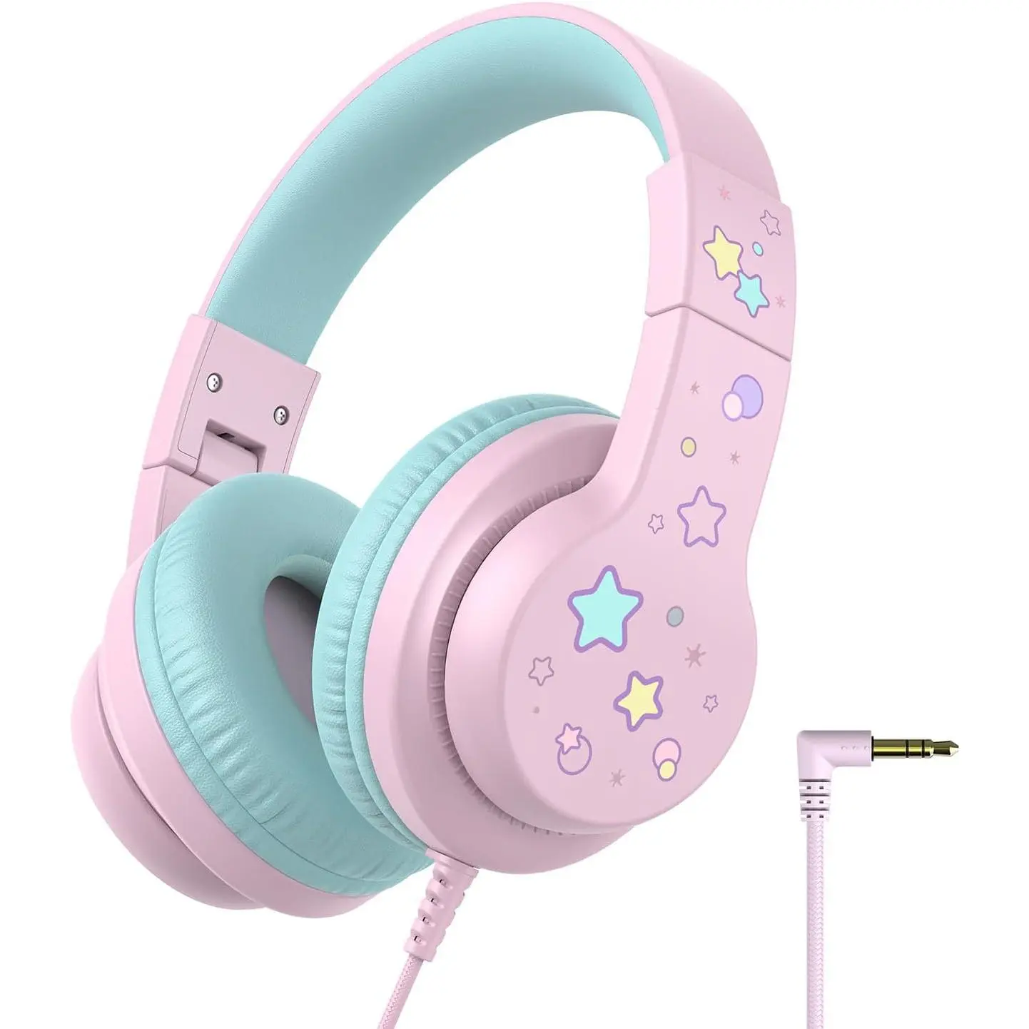 Kids Headphones for School, Over-Ear Stereo Wired Headset for Toddler Boys Girls, Durable Foldable 3.5mm for Tablets and Travel