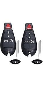 Keyless Entry Remote Control Key Fob Replacement Fits for Dodge Challenger 2008 2009 2010 2011 2012 2013 2014 Charger 2008-2013 Magnum 2008 Chrysler 300 2008-2010 IYZ-C01C 05026886AK 433 Mhz