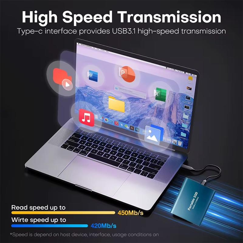 New External Hard Drive 2TB Portable SSD 4TB High-Speed Hard Disk 128TB Mass Mobile Solid State Drive USB3.1 for Laptops/PC/MAC