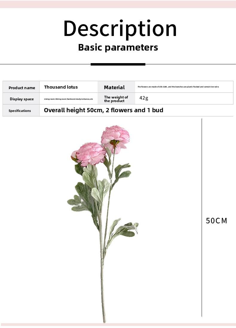 3 artificial flocked lotus flowers, faux peonies for home living room and window decoration, popular on TikTok and Xiaohongshu