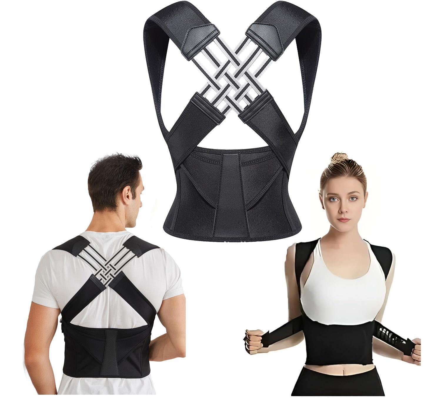 Neck & Back Pain Relief Posture Corrector - Adjustable Anti-Hunchback Brace with Spine Alignment Support |   Ergonomic Upper Back Aid for Office Work, Home & Studying Healthcare Tool
