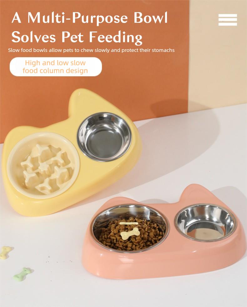 Stainless Steel Slow Feeder Bowl for Small Dogs – 2-in-1 Double Bowl, Anti-Choke Design, Non-Slip Base Stainless Steel Slow Feeder Bowl for Small Dogs – 2-in-1 Double Bowl, Anti-Choke Design, Non-Slip Base