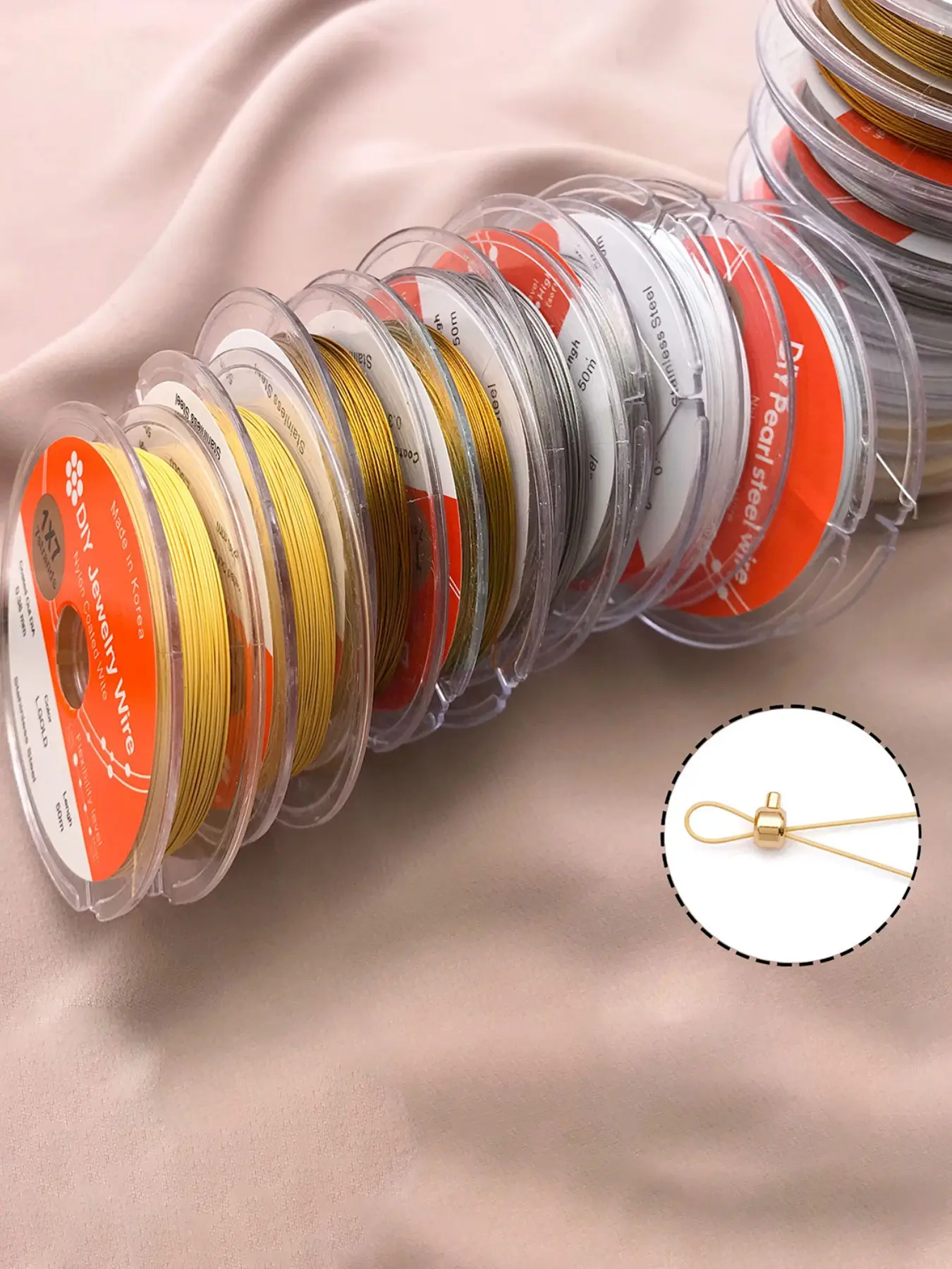2pcs 0.3/0.4mm gold soft wire stainless steel wire is suitable for DIY bracelet necklace jewelry accessories Jewelry Making Supplies