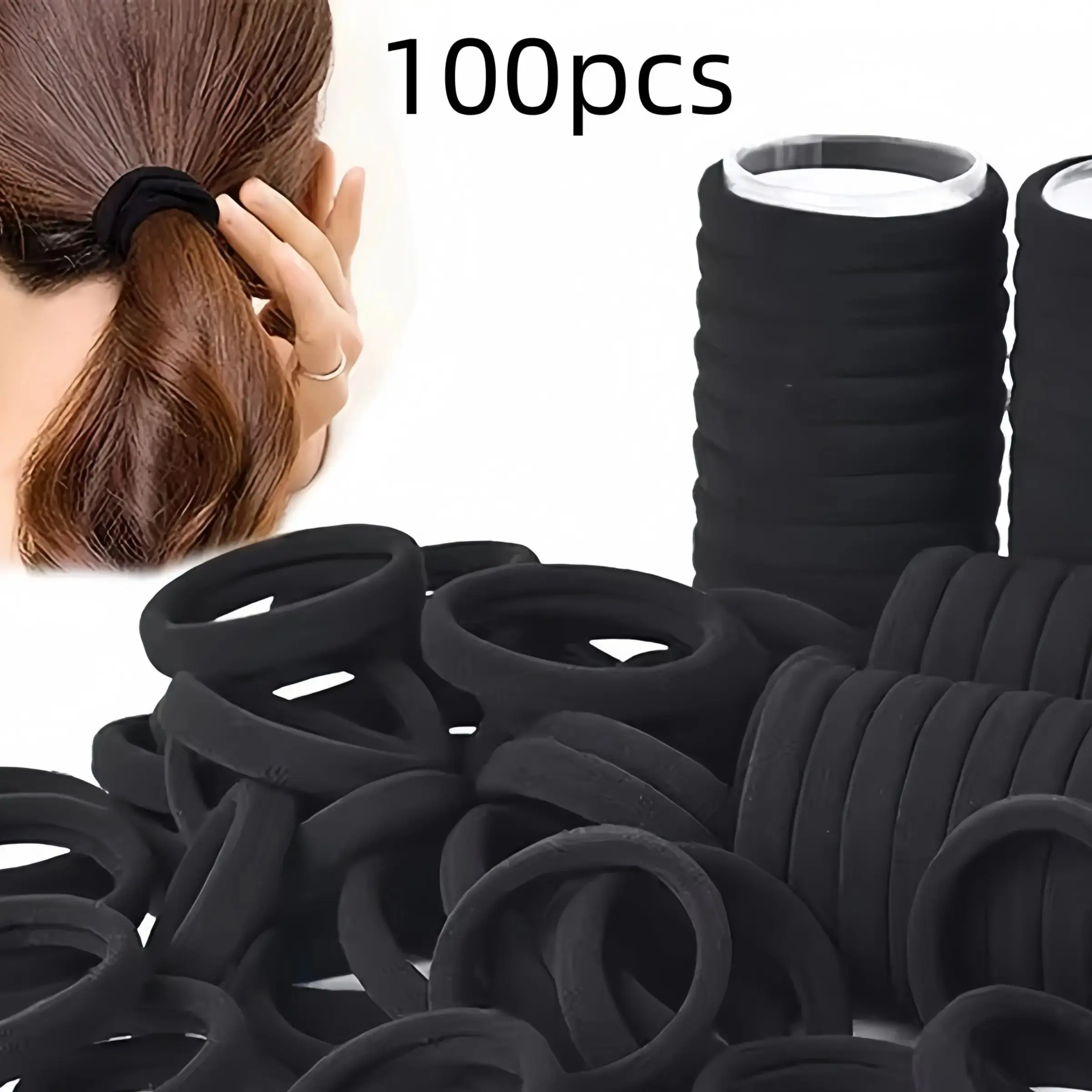 Elastic Hair Ties Ponytail Holders for Women, 100Pcs Ultimate Hair Tie Set, Super Elastic Soft Rubber Hair Bands, Trendy Fun Daily Fashion Hair Accessories, Versatile Styling Ornaments & Ideal Holiday Birthday Gift