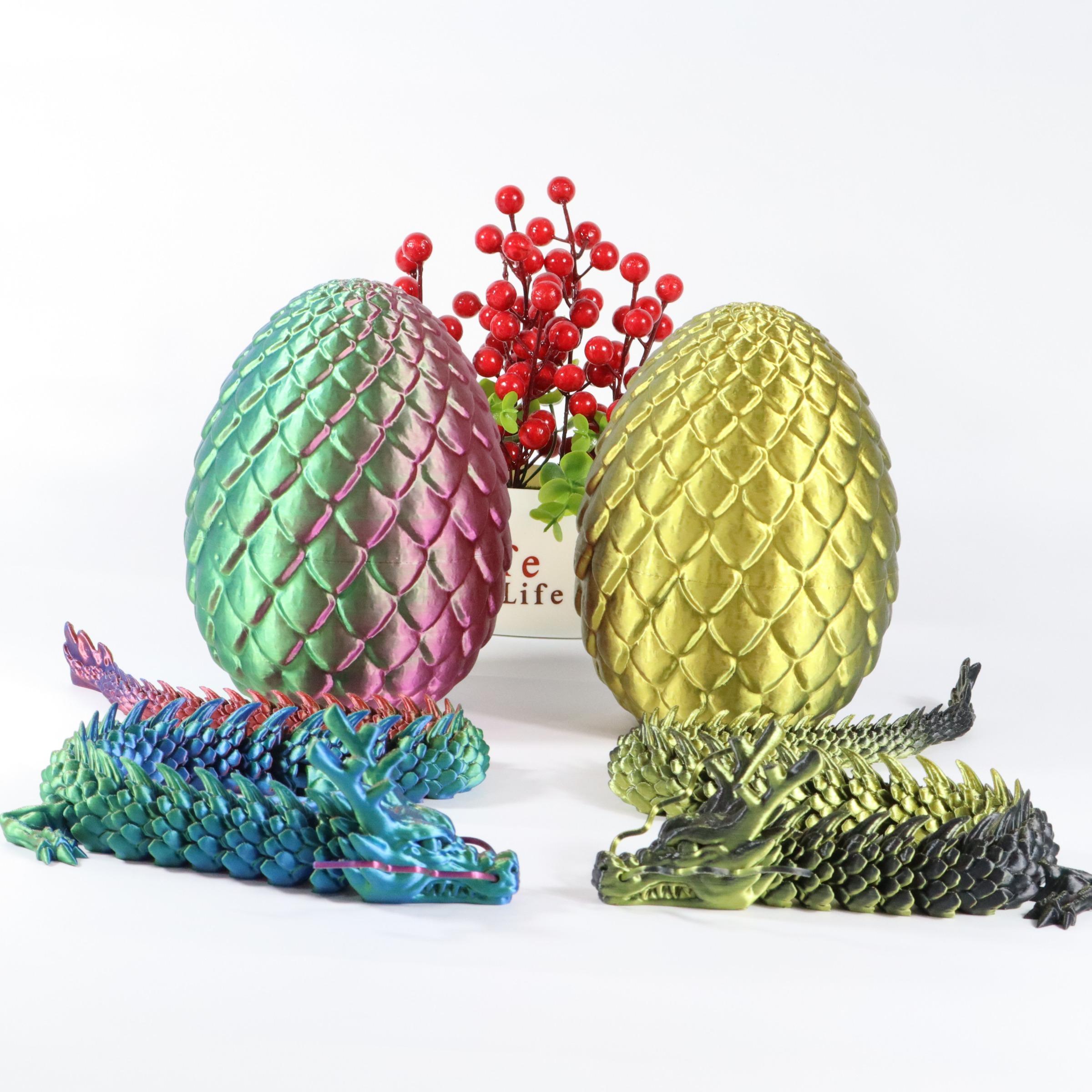 Game Of Thrones Dragon & Egg Decoration, 1 Count 3D Printed Dragon & 1 Count Egg Ornament, Stuffing Easter Eggs, Desktop Decoration for Home Office,Boys & Men gifts