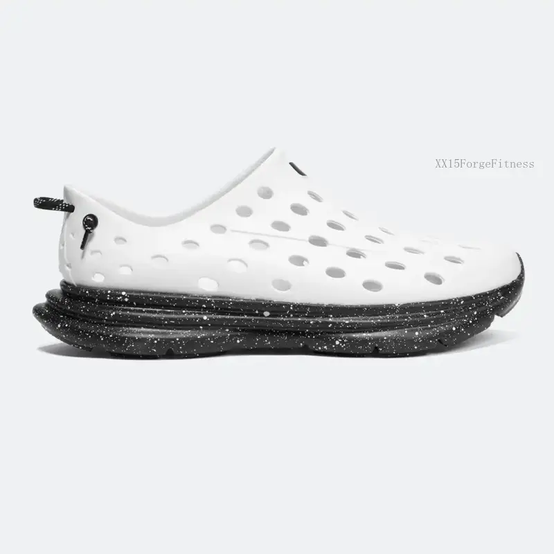 White-Black Speckle Athletic Recovery Footwear - Running Sports Shoes, Everyday Training Shoe for Runners, Recovery SupportXX15ForgeFitness
