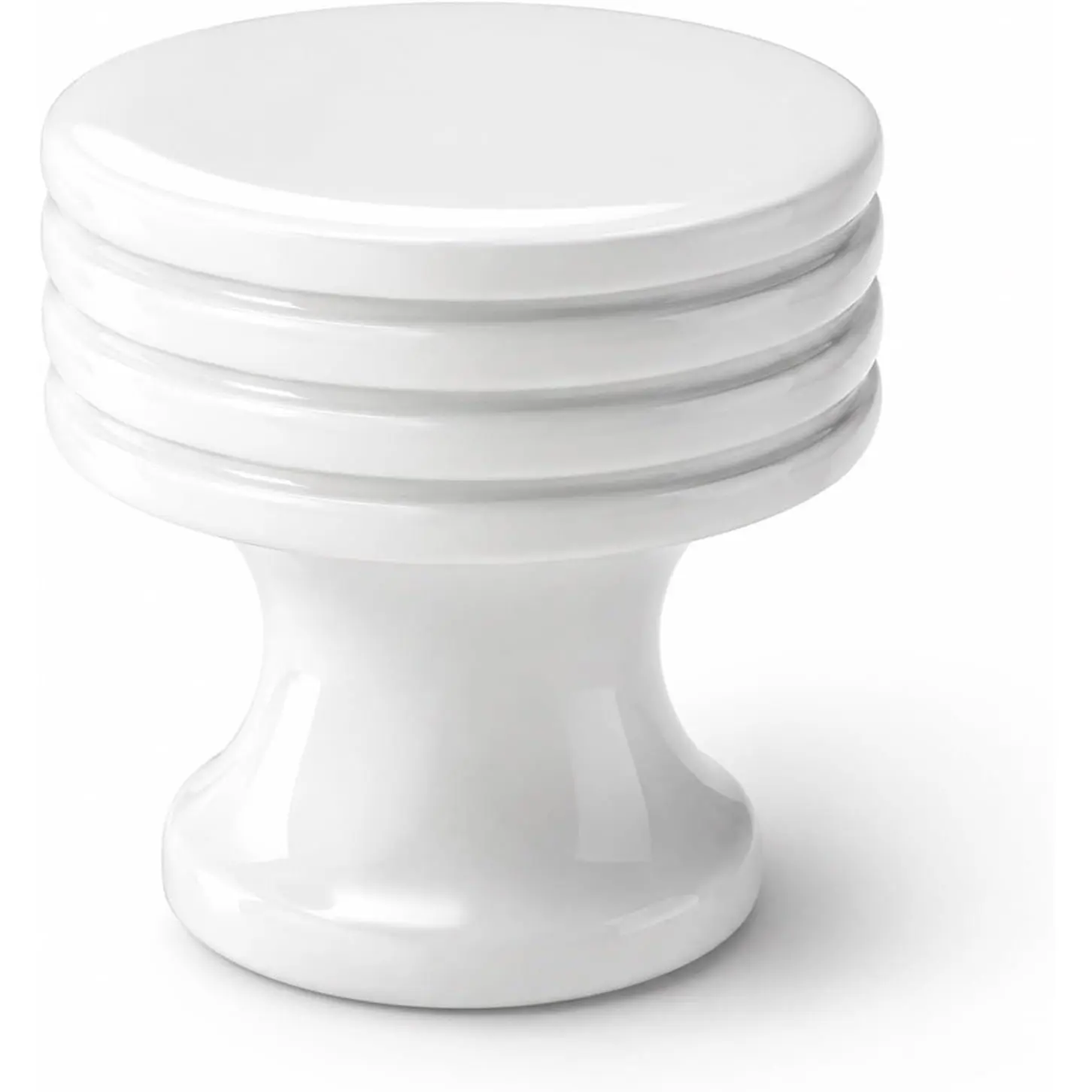 2-Pack 1.2" Ceramic White Bifold Closet Door Cabinet Knobs | Kitchen Cabinet Pulls Handles with 3 Grooves,EU Style Wide Base Doorknobs for Dresser,Drawer, Shower ,Bi-fold Pantry