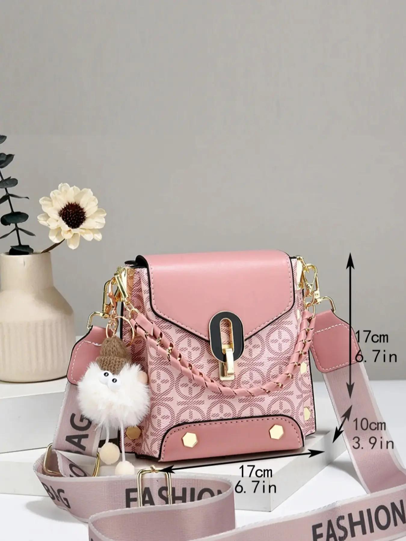 Fashionable Geometric Pattern Pu Leather Stylish Crossbody Bag As Gifts, 2025 New Versatile Shoulder Bags 2025 for Women, Trendy All-match Bag Charm Chain Flap Affordable Luxury Bag, Fashionable Patterned Bag