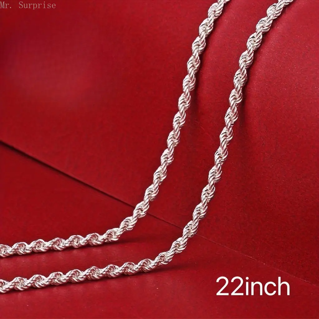 Women's Elegant Minimalist Basic Shiny Twisted Rope Chain Necklace - Polished Smooth Metal Design, Lightweight Rope Cord, Twisted Gold Wire, Wire-Spun Costume Jewelry for Daily Casual Outfits & Small Gifts, Rope Cord Necklaces