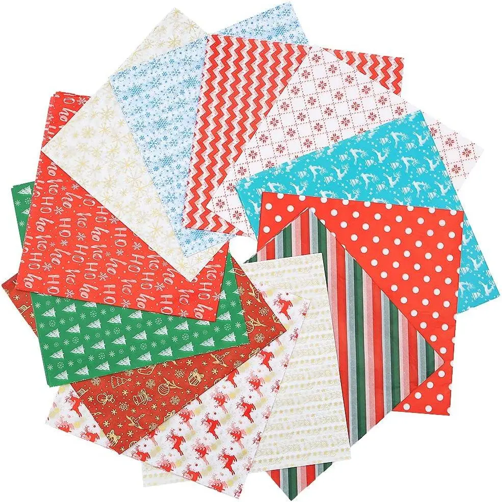 Christmas Tissue Paper for  Wrapping Bags, Colored Tissue Paper Christmas, 60 Sheets 20 x 20 Inches Per Sheet 12 Designs 5 Sheets Each Design for  Wrapping, Xmas Wrapping Bags and  Bottles