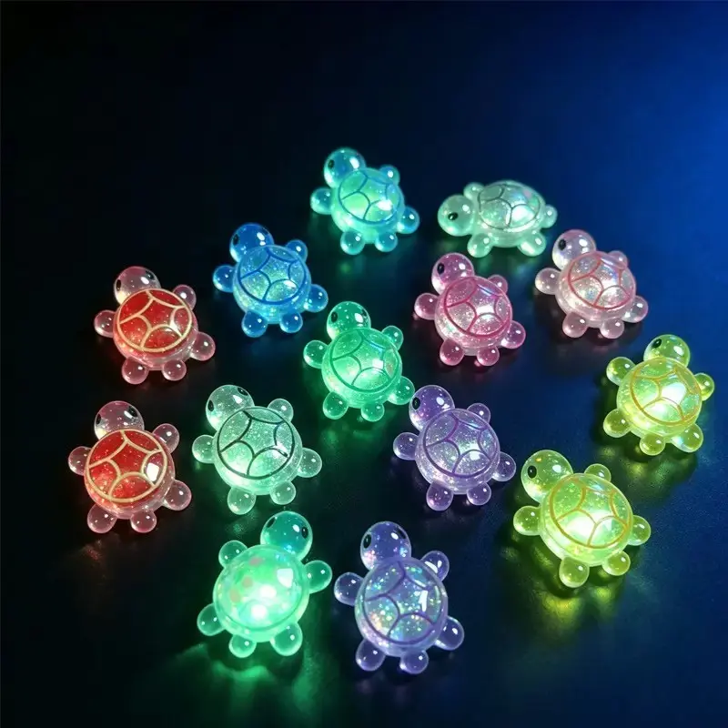 20 New Glitter Turtle Figurines, Random Colors, Transparent Resin, DIY Aquarium Decor, Micro Landscape, Small Display Items, Fun Kawaii Decoration, Aquarium Decorations