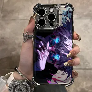 Jujutsu Kaisen Gojo Plating Airbag Anti-Drop Phone Case for iPhone 17 Air 16 15 14 13 12 11 Pro Max Plus