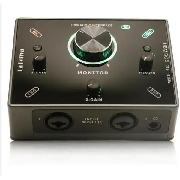 2024 Sleek and Compact USB Audio Interface with Dual Combo XLR/6.3mm Inputs with 48V Phantom, 24Bit 192KHz