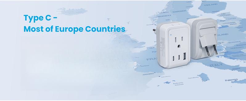 SQ-APT018 1 Pack European Travel Plug Adapter, Foldable International Power Plug with 2 AC Outlets 3 USB Ports(2 USB C), Type C Travel Essentials Charger for US to Most of Europe EU Italy Spain France SQ-APT018 1 Pack European Travel Plug Adapter, Foldable International Power Plug with 2 AC Outlets 3 USB Ports(2 USB C), Type C Travel Essentials Charger for US to Most of Europe EU Italy Spain France