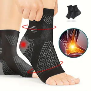 2pcs Ankle Compression Sleeves with Arch Support Open Toe Reinforced Breathable Mesh for Sports Stability Snug Fit for Fitness Enthusiasts Daily Activities