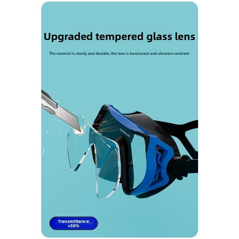 Diving Goggles Snorkeling Full Dry Snorkel Set Large Frame Swimming Goggles Liquid Silicone Swimming Equipment Diving Goggles  stealth snorkel