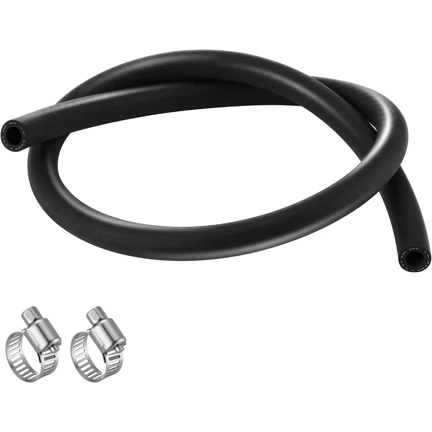 27232 11/32 x 36 Inch Vacuum Hose with 4 Clamps, EPDM 11/32 Vacuum Hose | 27232 Vacuum Hose Kit, 11/32" ID × 36" ,EPDM Rubber, Heat Resistant, Flexible & Cuttable, General Purpose Vacuum Use