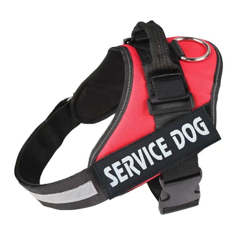 Service Dog Vest Harness for Medium Large Breeds, Heavy Duty No Pull Walking Lead with Handle, Reflective Pet Gear for Training, Adjustable Chest Belt for Comfort