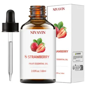 NIVAVIN Strawberry Essential Oil 60ml is made from 100% pure plant extracts. It has a rich, fresh scent that cleanses the air and has a long-lasting fragrance. Suitable for home, office, and other settings, it makes an excellent gift.