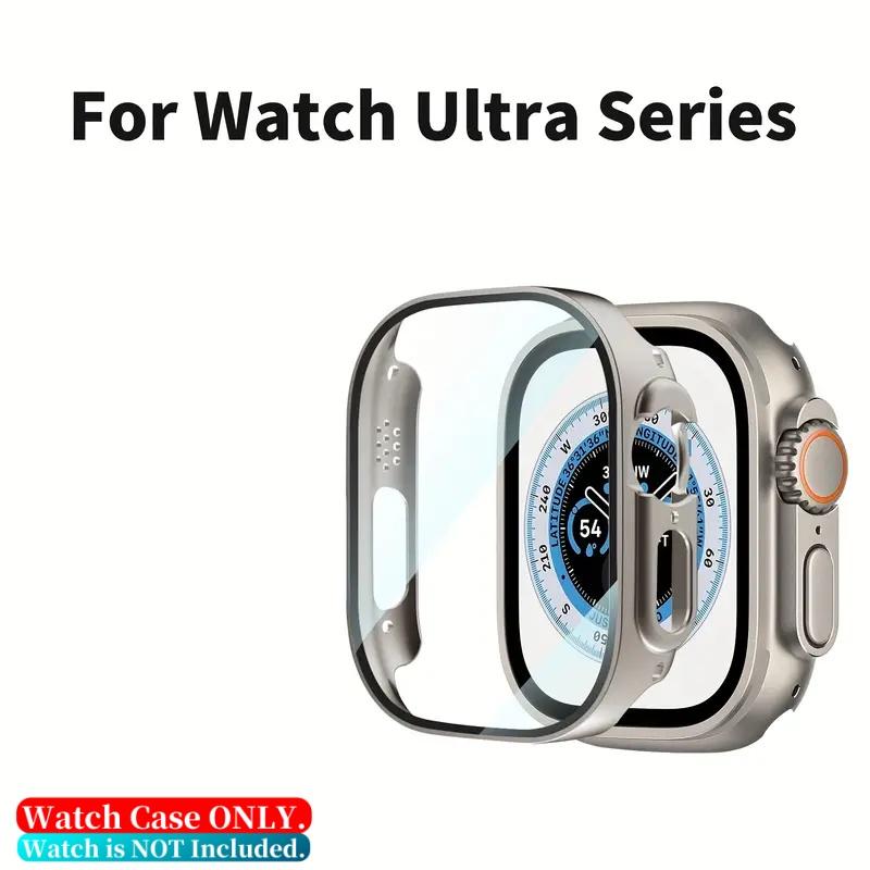 Ultra-Thin Hard PC Watch Screen Protector Case (49mm), Built-In Tempered Glass for iWatch Ultra/Ultra 2, Durable Protective Cover