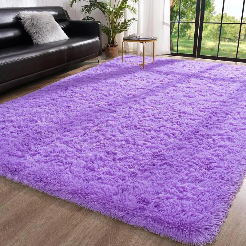 Solid Color Fuzzy Rug,  Rectangle Non-slip Soft Tuff Tufted Bedroom Carpet, Winter Warm Floor Mat for Home Living Room Decor, Fall Decor, Valentine's Day Gift